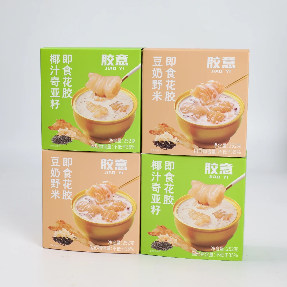 胶意椰汁奇亚籽/ 豆奶野米即食花胶252g*8碗独立包装
