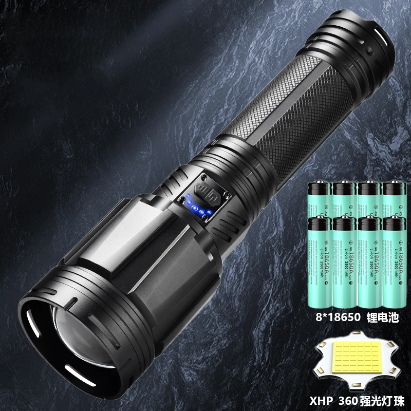 超量大炮强光手电筒远射36核15000流明充电户外氙气灯大功率变焦