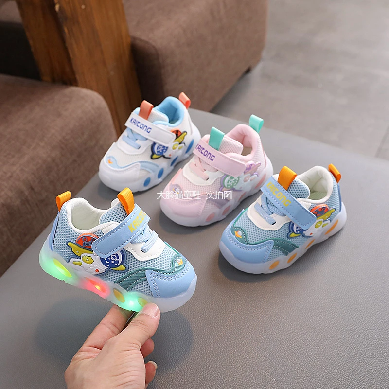 秋季男女宝宝双网学步鞋婴儿透气软底学步鞋0-1-2岁3儿童运动板鞋