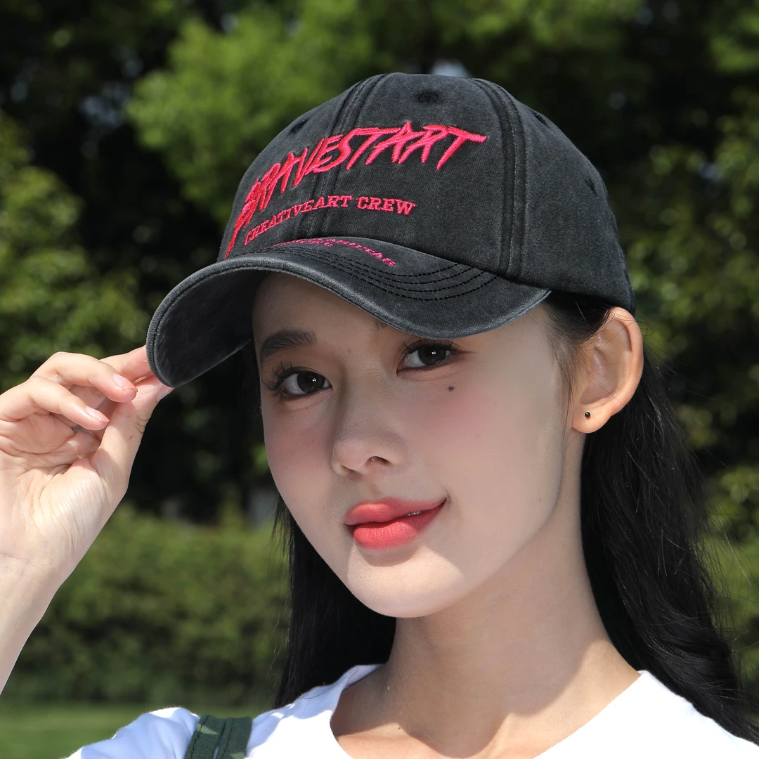 棒球帽女韩版百搭防晒鸭舌帽户外洋气夏季大脸显瘦遮阳帽字母新款