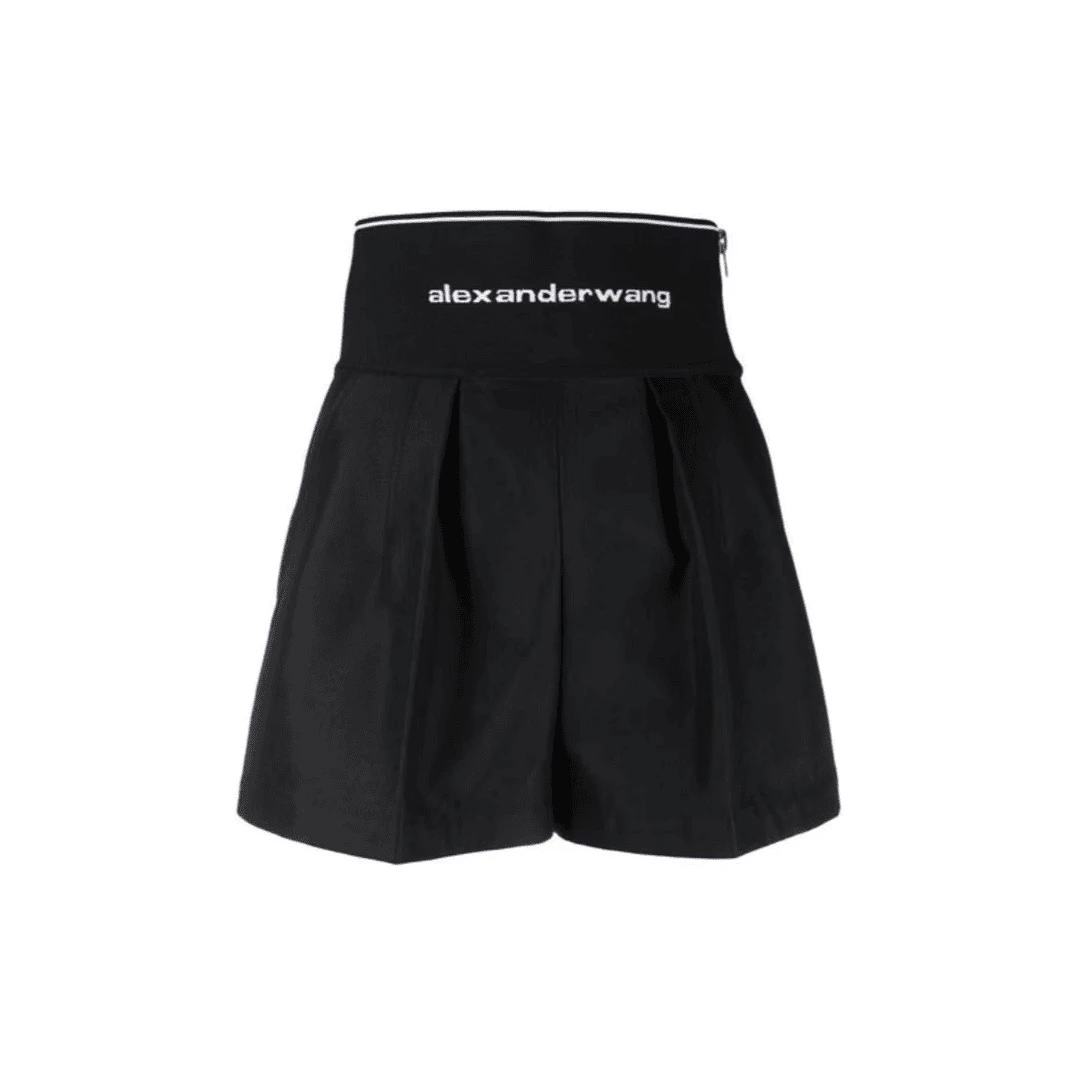 Alexander wang 腰身印花Logo高腰辣妹短裤BJ