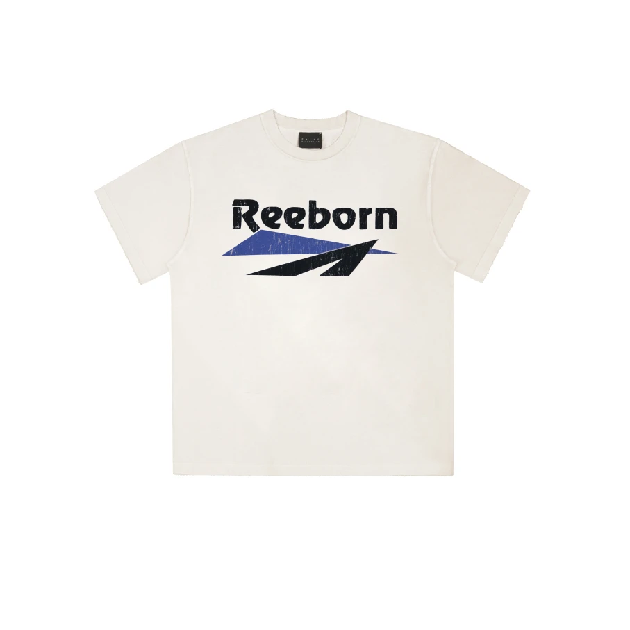 False perception弹幕标语水洗做旧短袖T恤