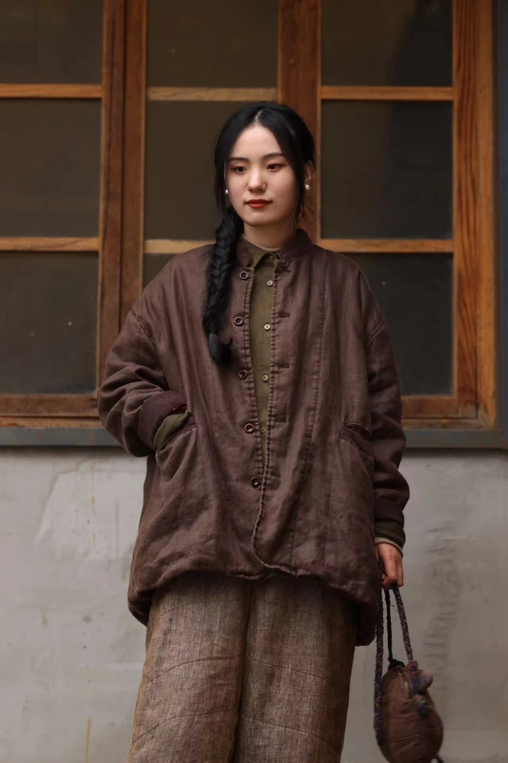 小红分享-衣路38260冬季新款麻料棉衣