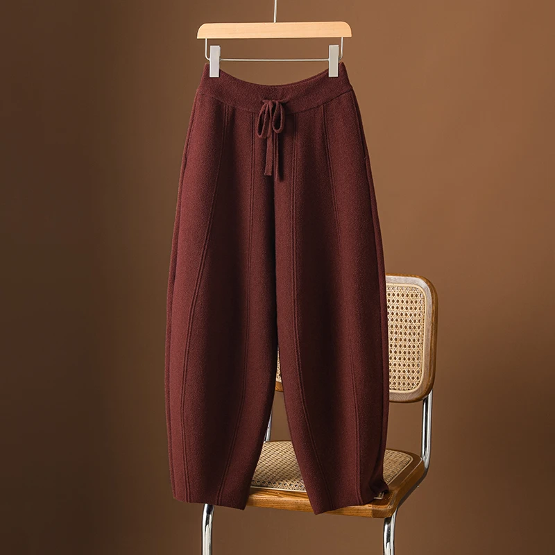 高级感女裤2025秋冬新款加厚弯刀裤小个子宽松大码哈伦休闲香蕉裤