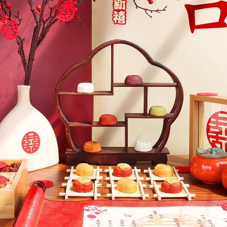 中式订婚布置甜品台摆件装饰道具架子摆台摆盘点心糕点茶歇展示架