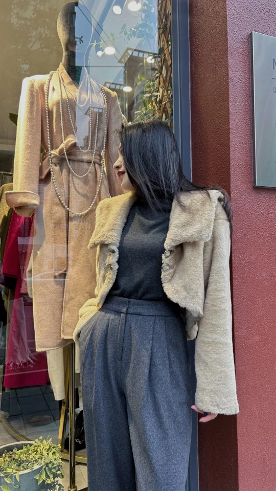 MIRROR （涛姐精选）小众设计貂绒短外套