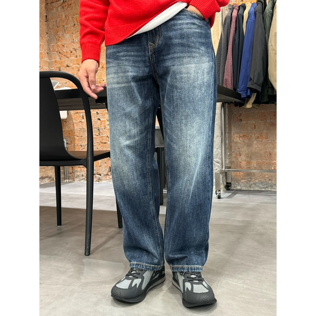 【BOLEXM】水洗复古蓝直筒牛仔裤