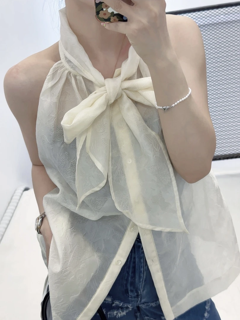 sennos小众设计师品牌提花无肩衬衫