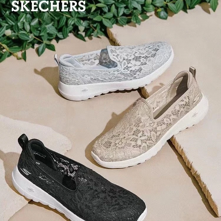 Skechers斯凯奇蕾丝舒适休闲时尚轻便软底运动鞋一脚蹬健步鞋