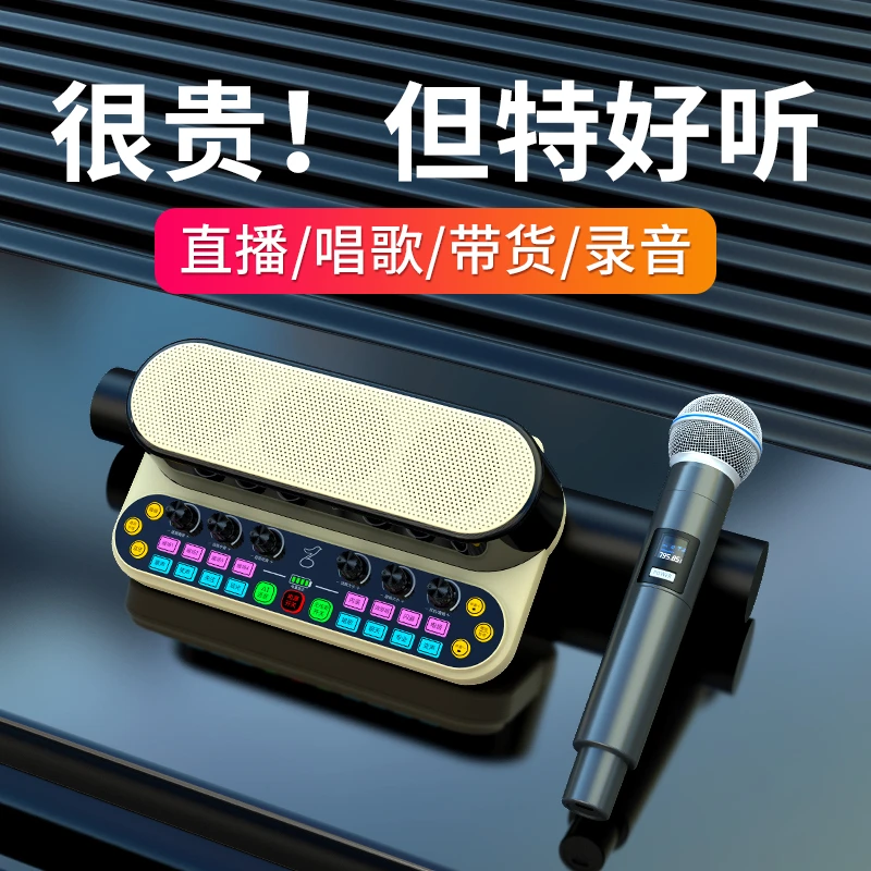 布谷鸟Y10唱歌直播声卡音响一体机室内户外广场舞K歌无线蓝牙音箱