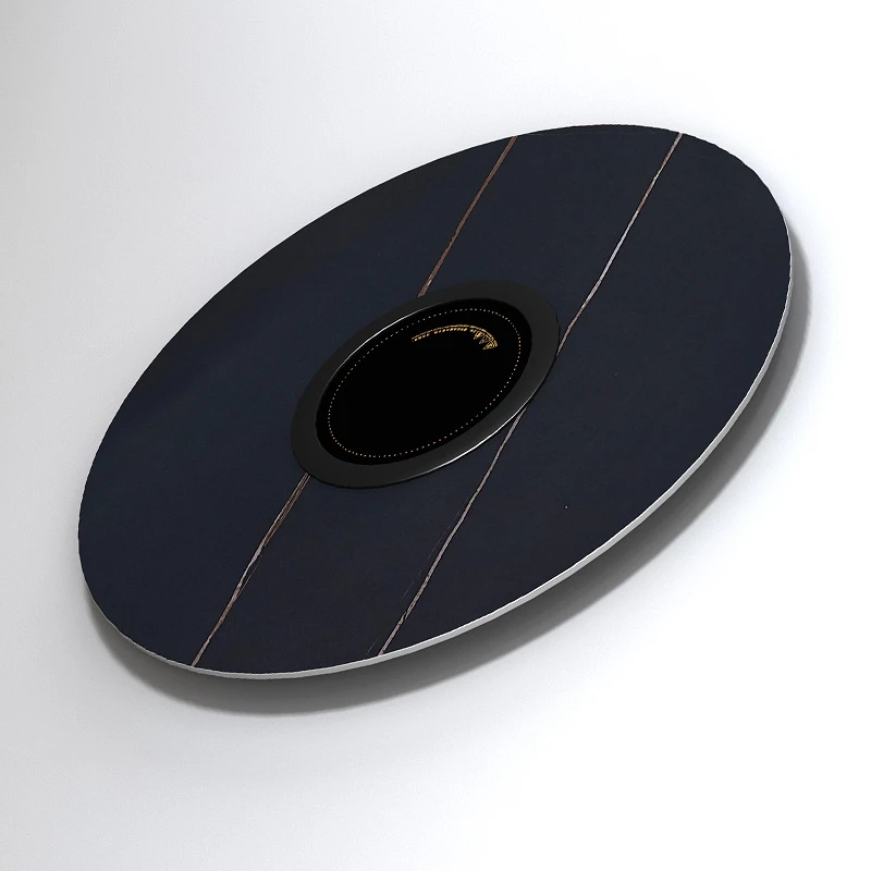 瑞旮岩板电动火锅餐桌转盘带电磁炉转台遥控旋转圆桌家用自动桌子