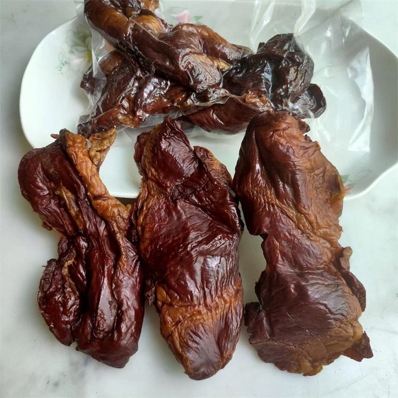 现货四川腊猪心农家土猪柴火柏树枝烟熏心肺干猪心肺下酒菜家常菜