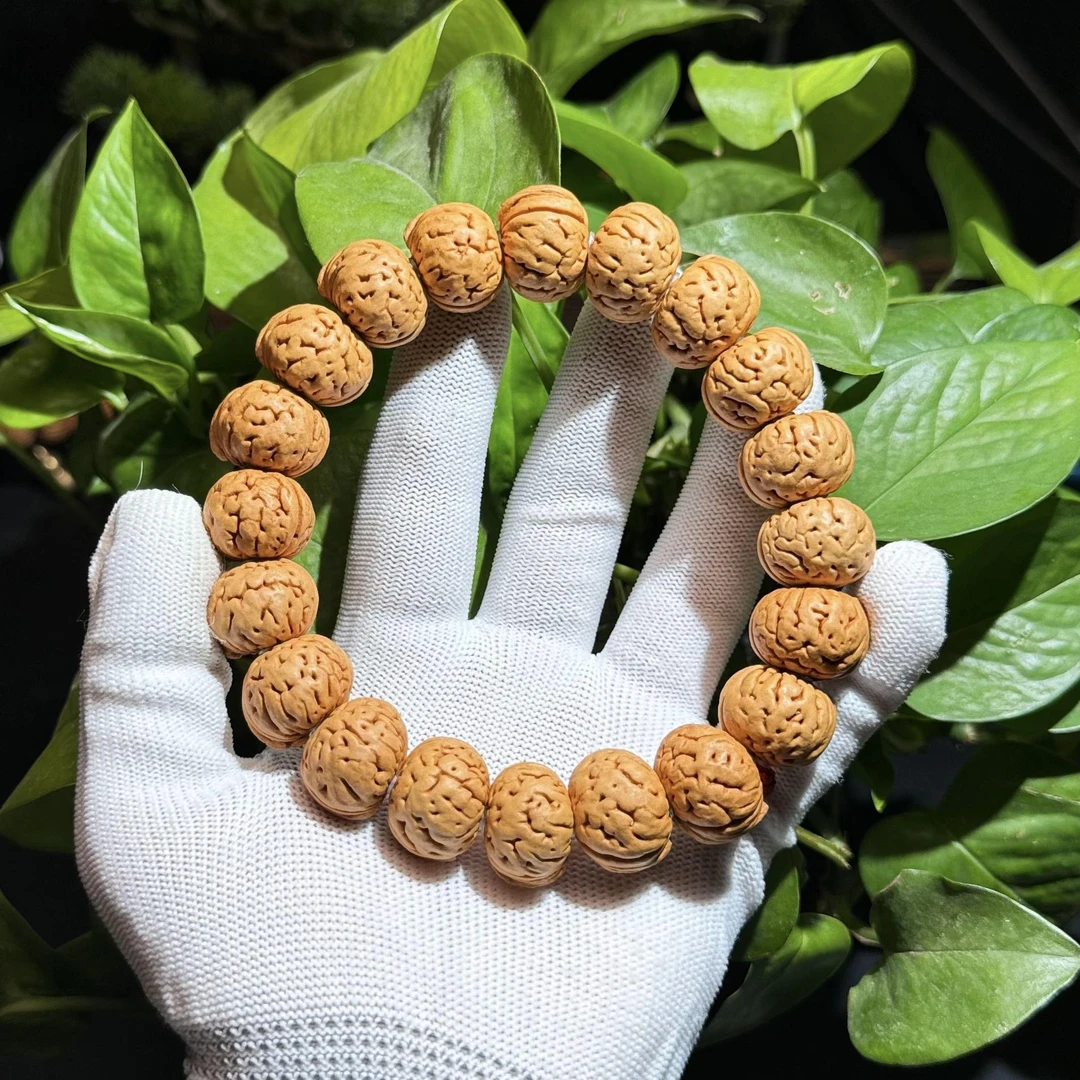 桃核手串2024年新款桃核南瓜墩滚象夹板手串