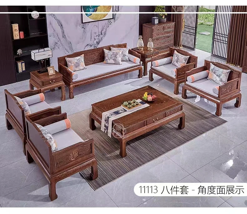 【品木轩】罗汉沙发新中式家用客厅简约禅意酒店会所桌椅别墅原木色