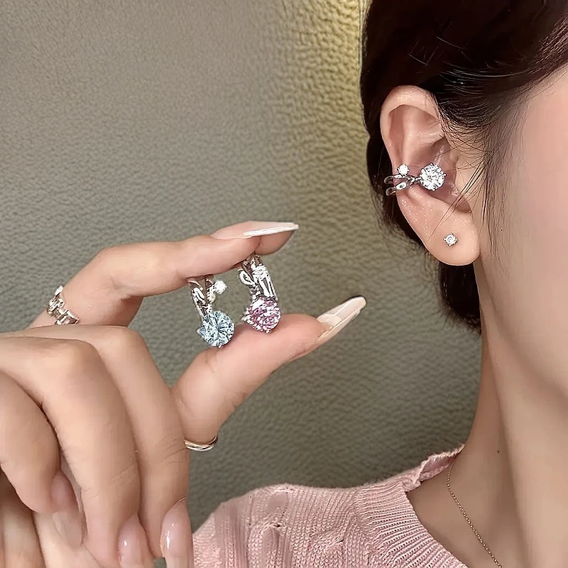 合金耳饰 无耳洞耳夹女轻奢高级无耳洞爆闪耳骨夹义乌小饰品耳饰