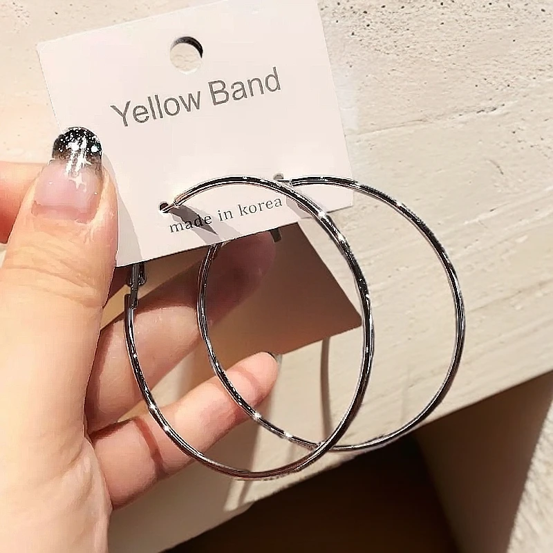 合金耳饰 金属气质耳扣耳圈毕业季新款欧美夸张大圆圈气素圈耳环