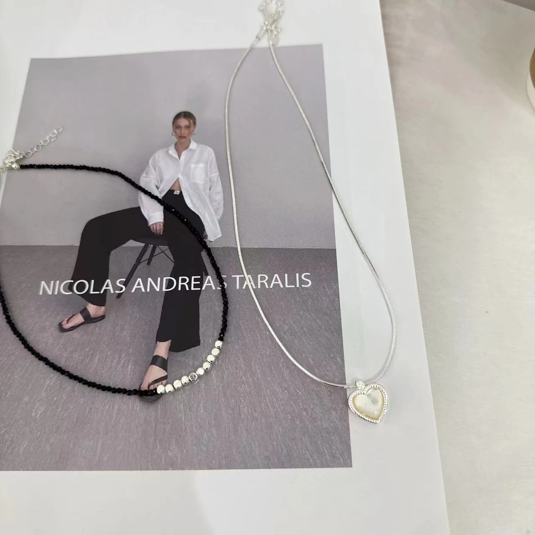 合金项链 SHIJIU  黑曜 小正方项链