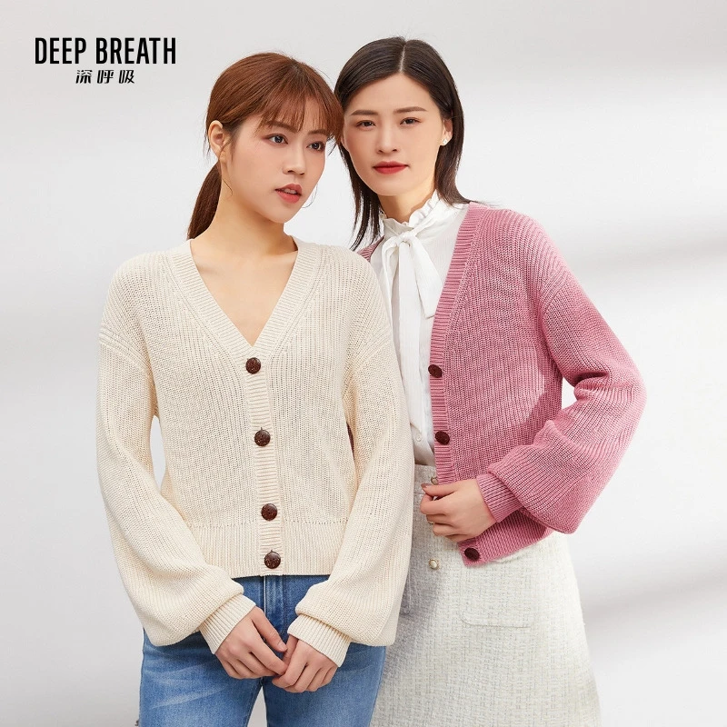 DEEP BREATH深呼吸哥弟真的好短款上衣水滴袖针织开衫外套A400570