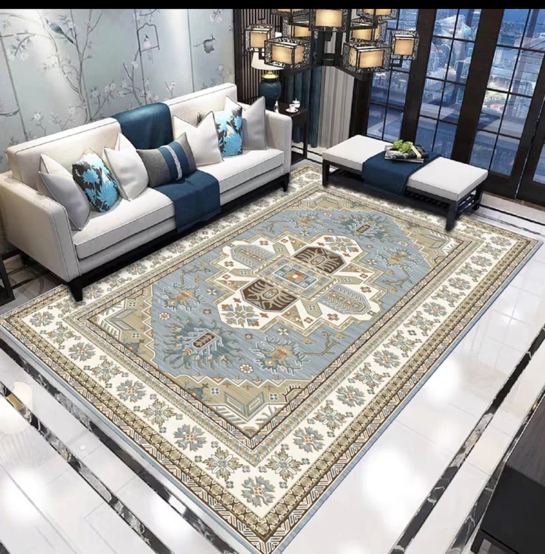 （拉萨发货）波斯白地毯美式轻奢新中式简约防滑欧式复古家用大面积