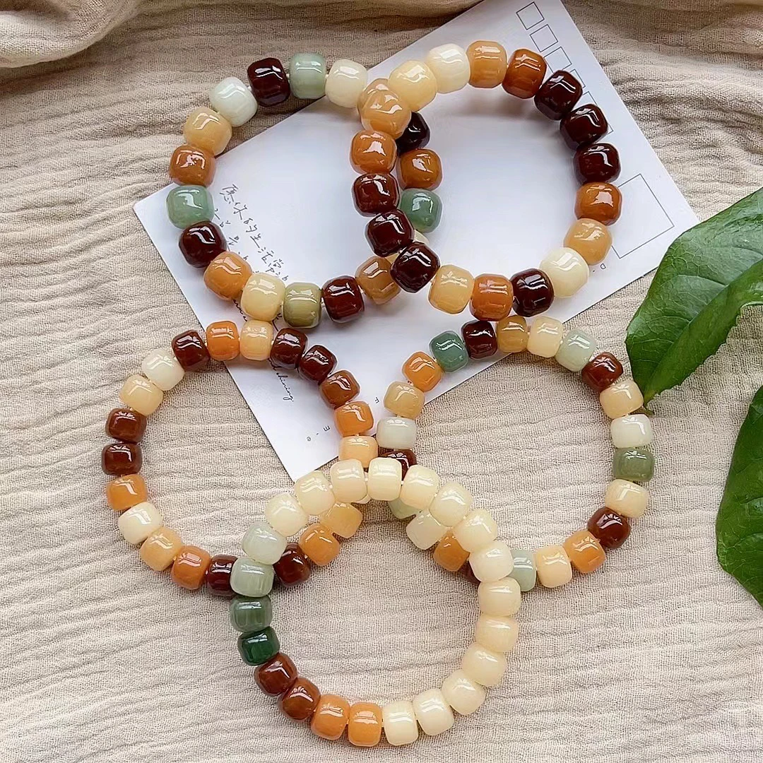 精品汉堡菩提根手串手链文玩佛珠念珠学生党解压神器古风饰品