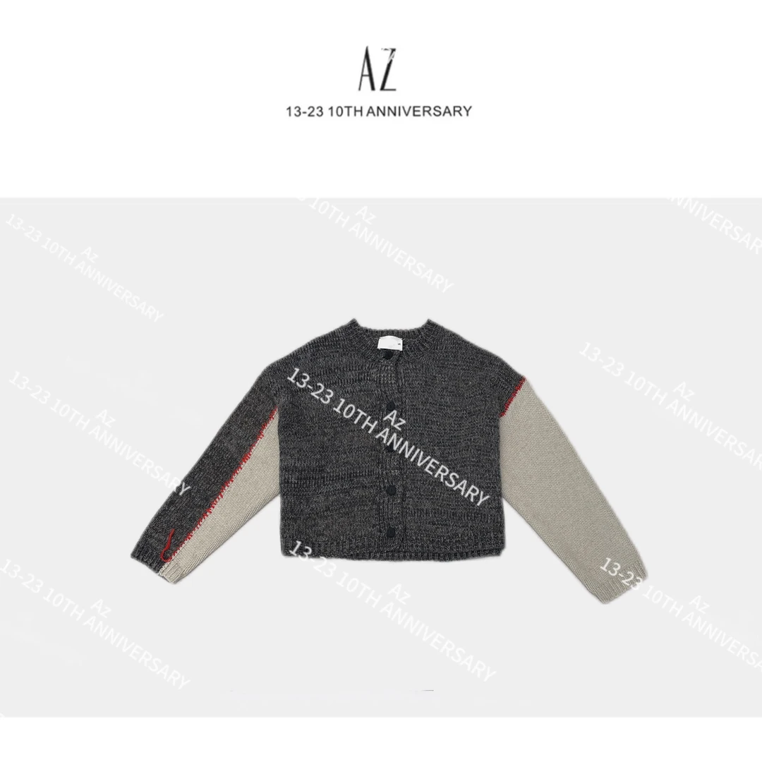 LIS&Az-拼色缝线开衫 D1193