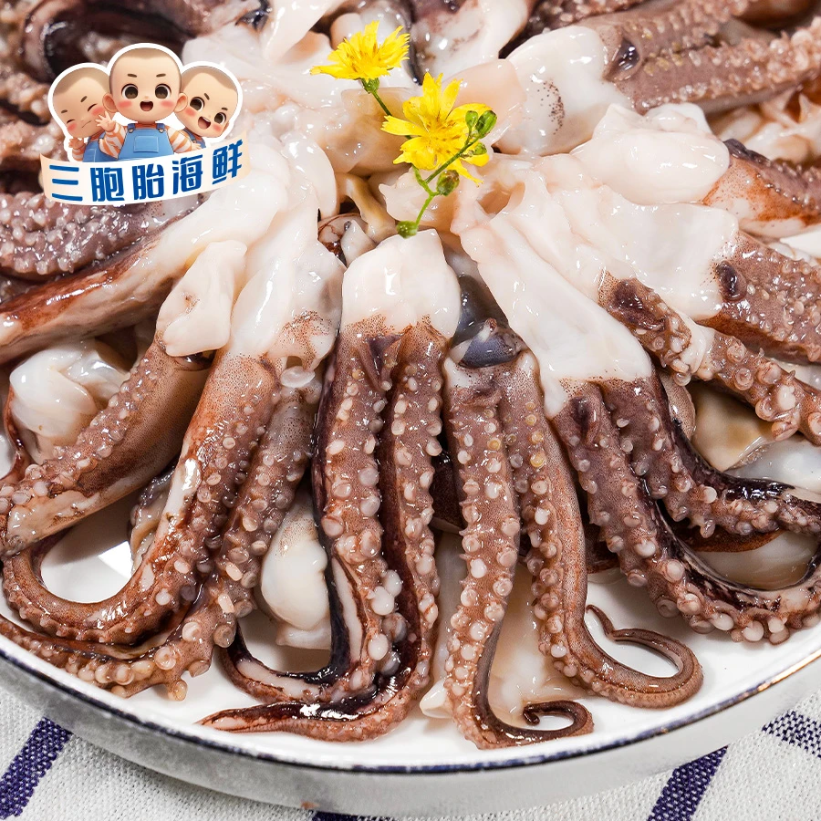 【顺丰发货】①新鲜大号鱿鱼须 肉质鲜嫩去眼去牙鱿鱼头 500g/包*5包