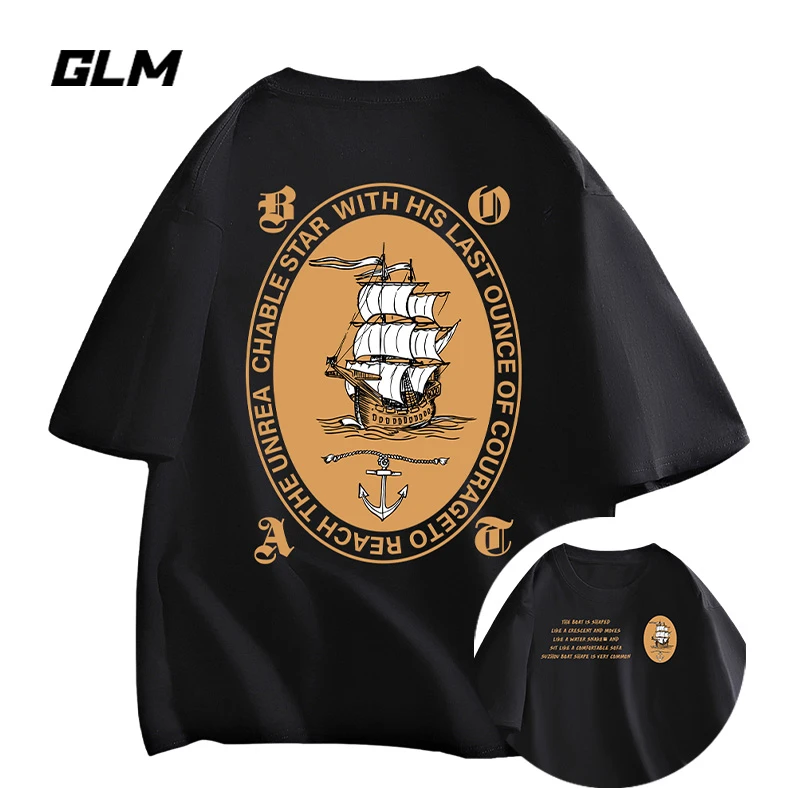 潮牌半袖男士短袖t恤男装衣服夏季纯棉白色内搭大学生品质打底衫