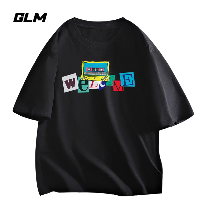 潮牌半袖男士短袖t恤男装衣服夏季纯棉白色内搭大学生品质打底衫