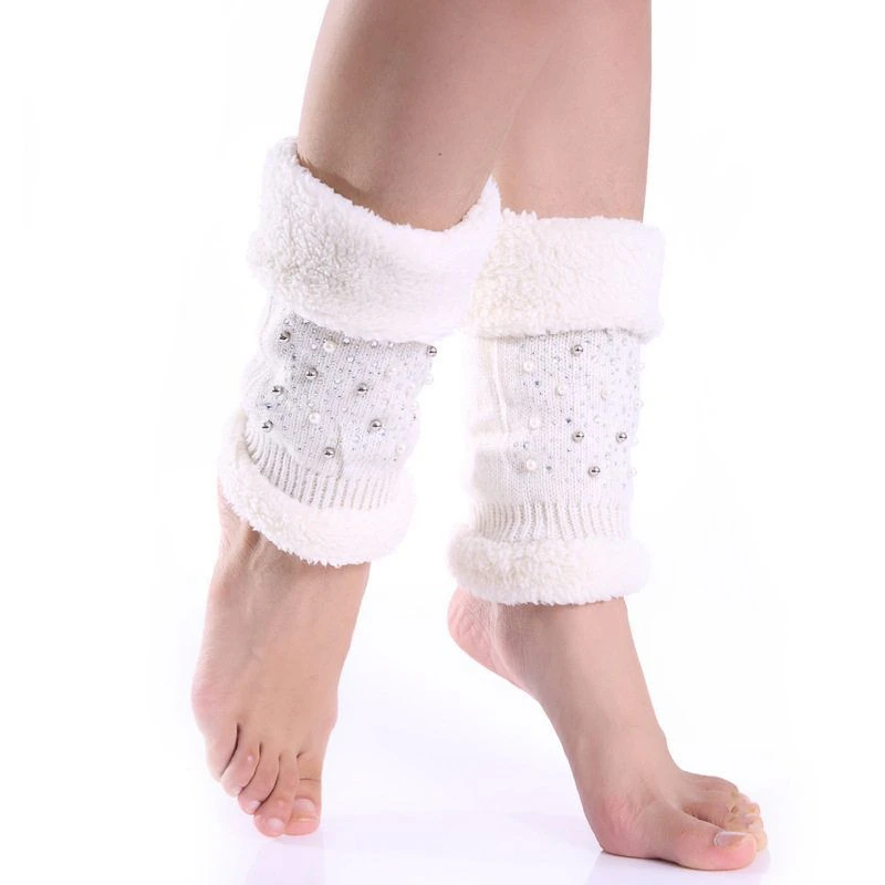 加绒加厚脚脖套冬季堆堆袜套针织毛线东北加绒保暖护腿套脚套靴套