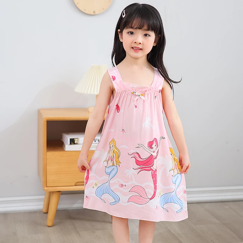 儿童睡衣吊带无袖睡裙夏季女中大童薄款空调服女童女孩裙子家居服