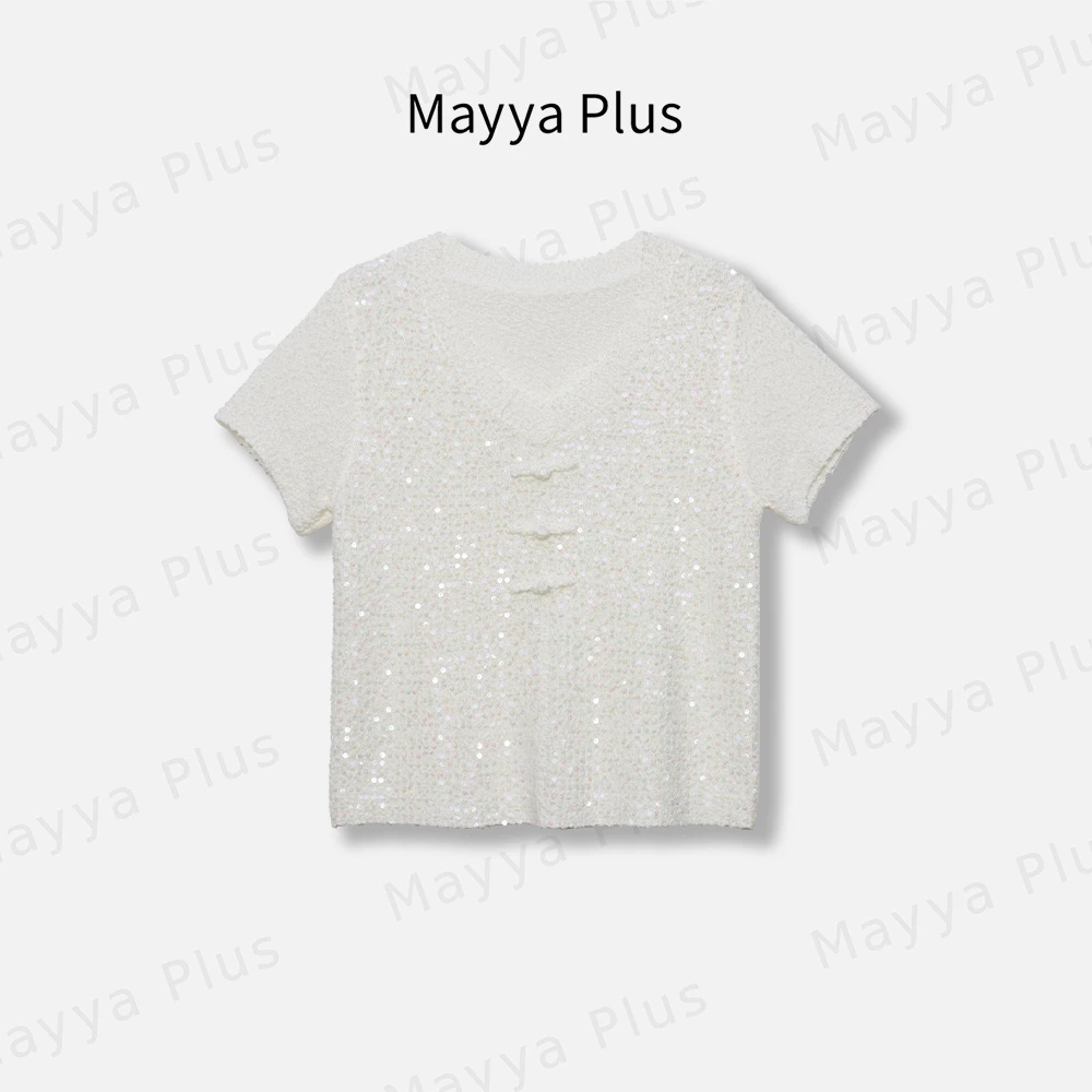 【告白气球】Mayya Plus麦芽定制轻奢气质显瘦百搭针织上衣32426199