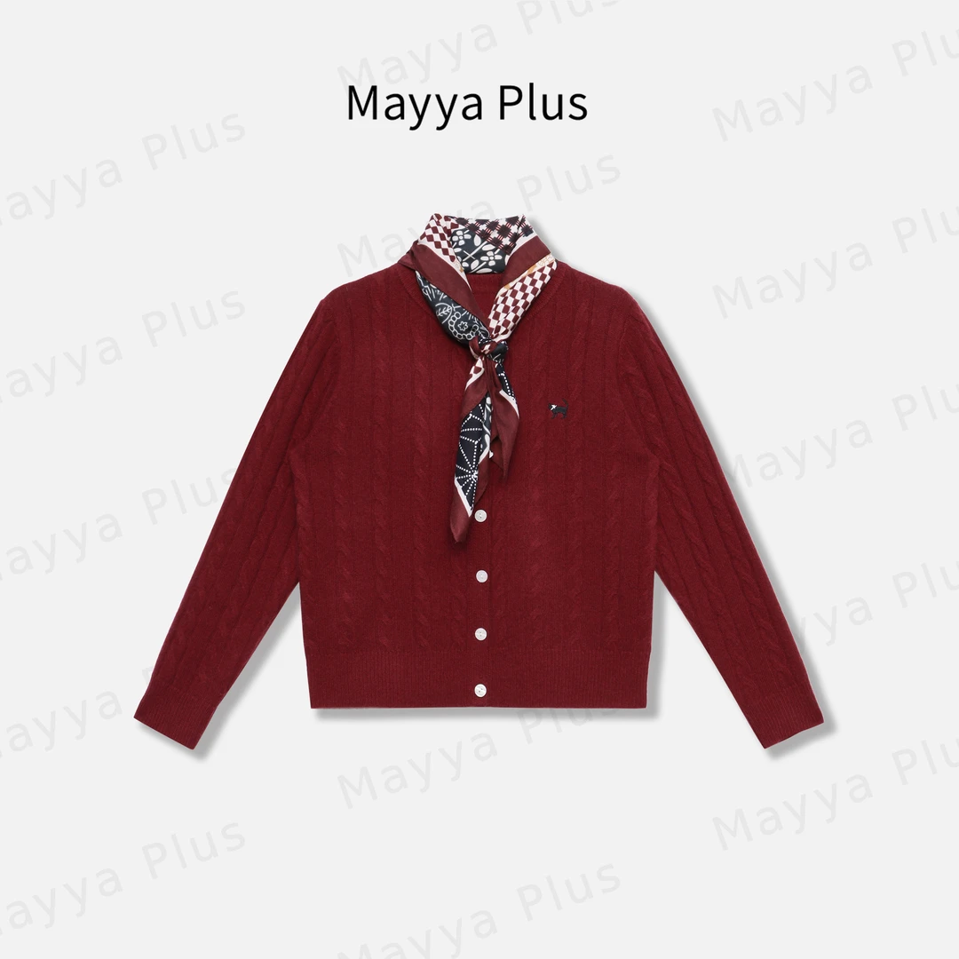 【丽斯小姐】Mayya Plus麦芽定制轻奢气质显瘦百搭毛织上衣32446693