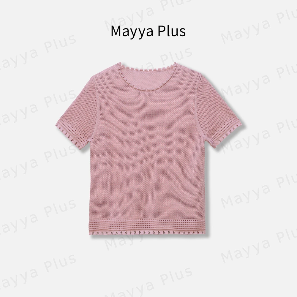 【微糖】Mayya Plus麦芽定制轻奢气质显瘦百搭款针织上衣32427159