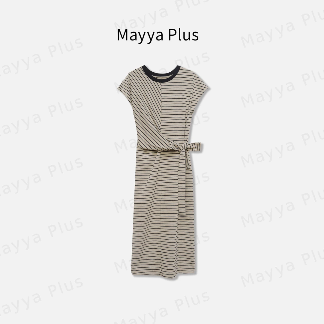 【条纹时代】Mayya Plus麦芽定制轻奢气质显瘦款针织连衣裙32427887