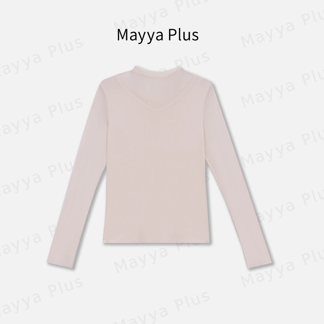 【氧吧】Mayya Plus麦芽定制轻奢气质显瘦百搭款针织上衣32436288