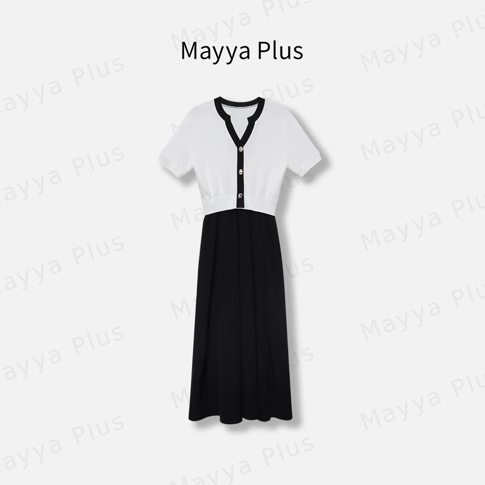 【浪漫曲】Mayya Plus麦芽定制轻奢气质显瘦款连衣裙32426277