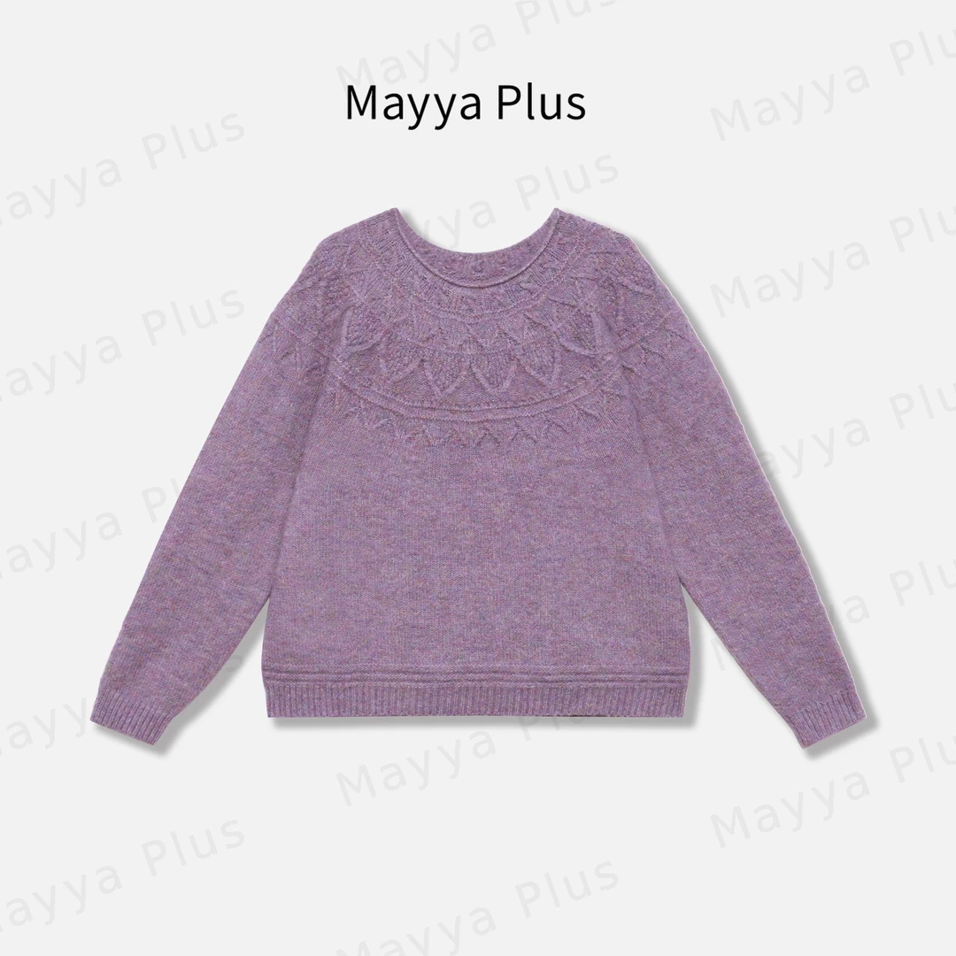 【海棠】Mayya Plus麦芽定制轻奢气质羊毛混纺款毛织上衣32448088