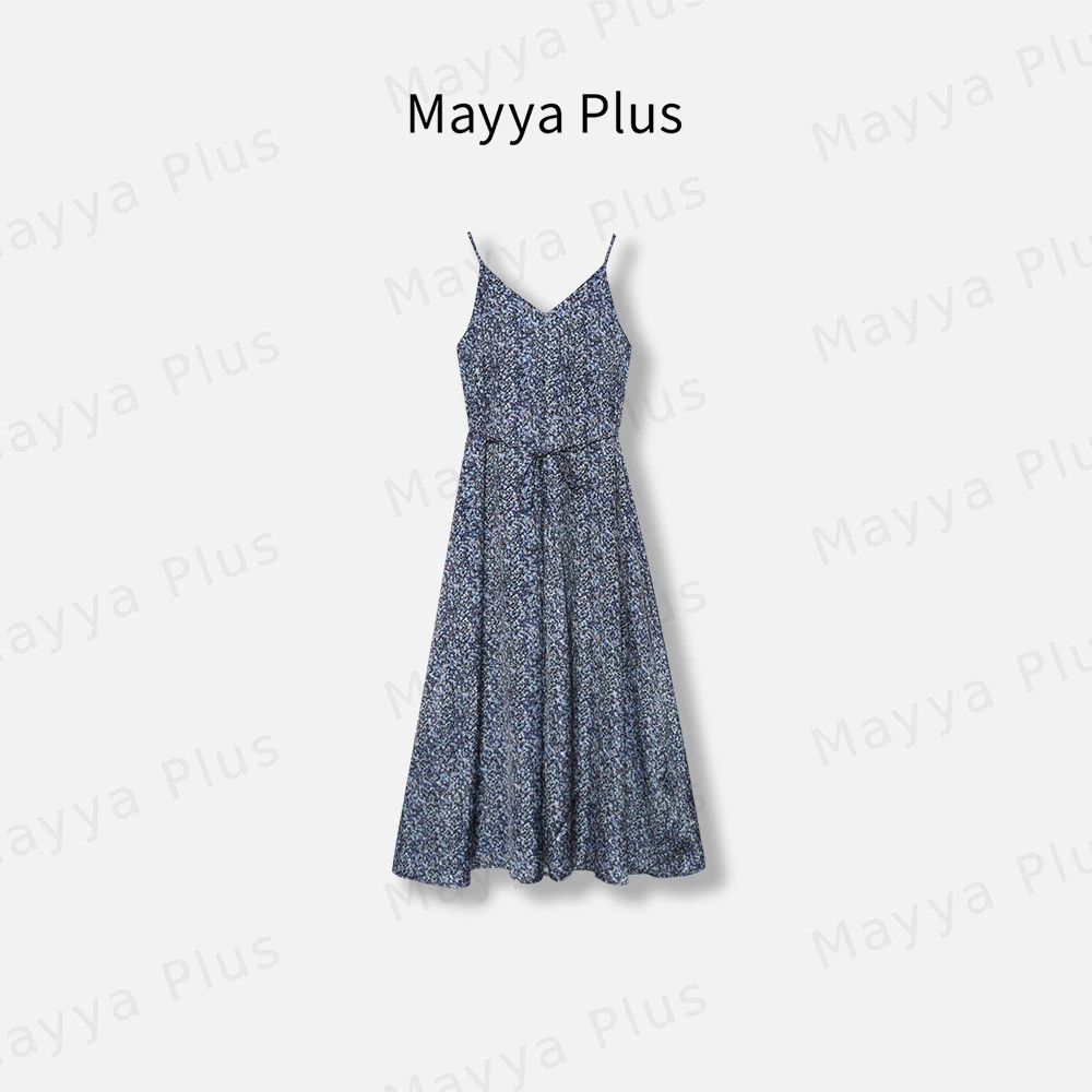 【花锦瑟】Mayya Plus麦芽定制轻奢气质显瘦款梭织连衣裙32417203