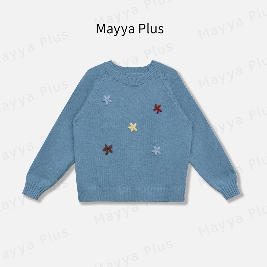 【花季】Mayya Plus麦芽定制轻奢气质显瘦百搭款针织上衣32448173