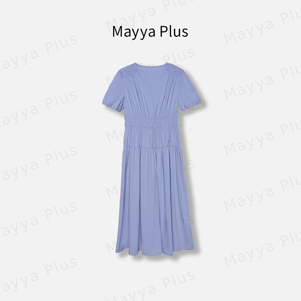 【风信子】Mayya Plus麦芽定制轻奢气质显瘦款梭织连衣裙32426102