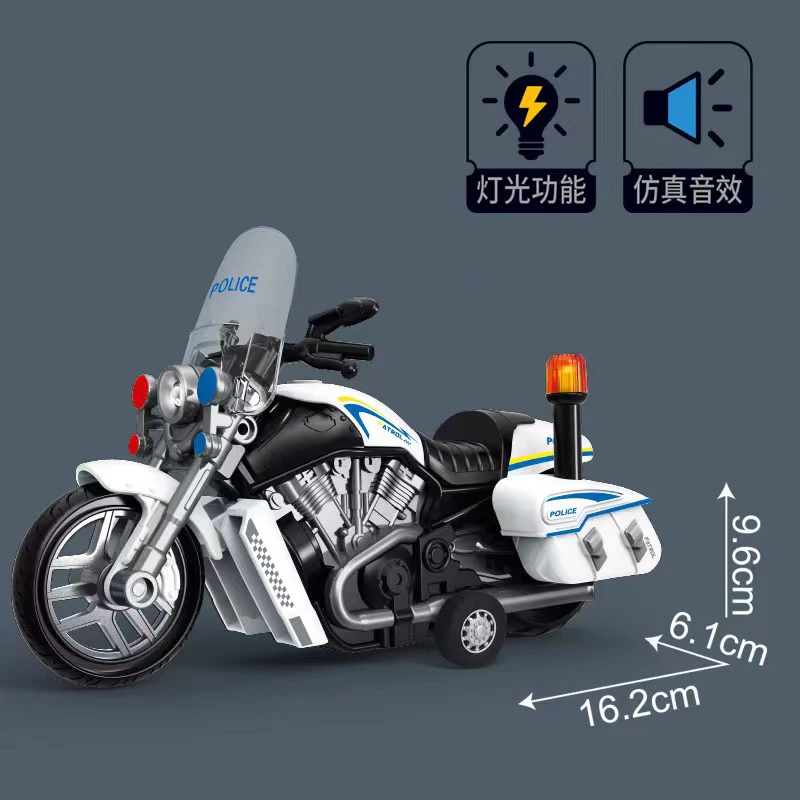 声光音乐110摩托车仿真警察巡逻车模型儿童玩具车惯性车玩具警车
