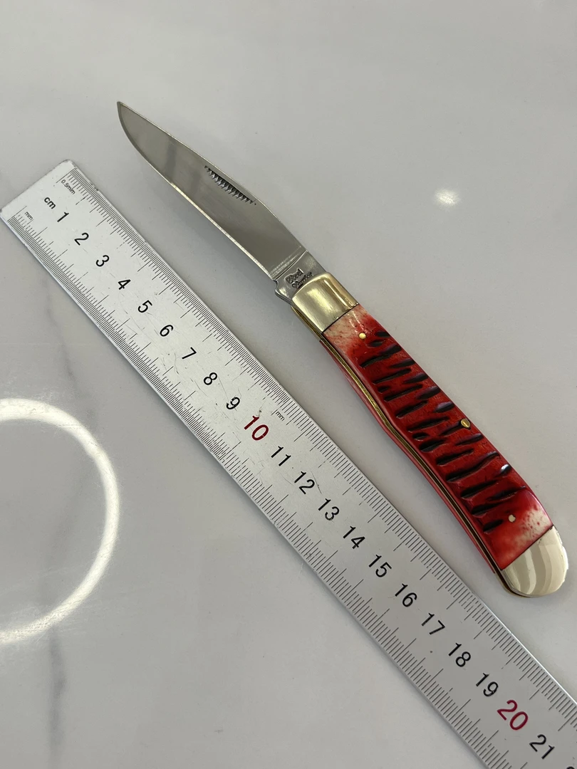 代工库存单开牛骨染色手柄 无固定合规随身折叠口袋水果小刀