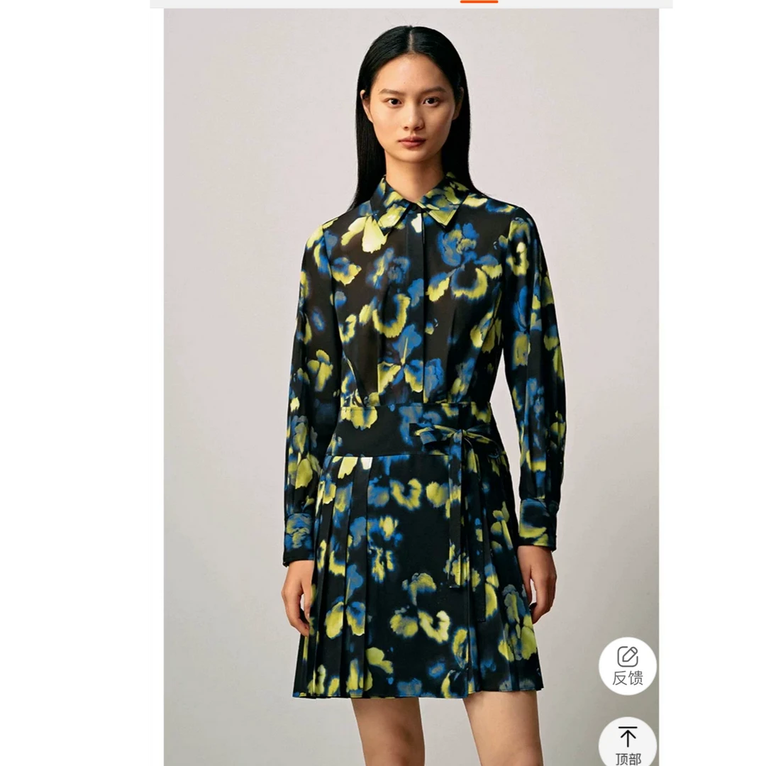 JASON WU【优雅气质】新款修身显瘦压褶衬衫裙子长裙连衣裙女