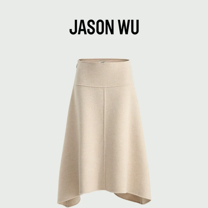 JASON WU秋冬百搭气质时尚绵羊毛双面呢鸢尾半裙女