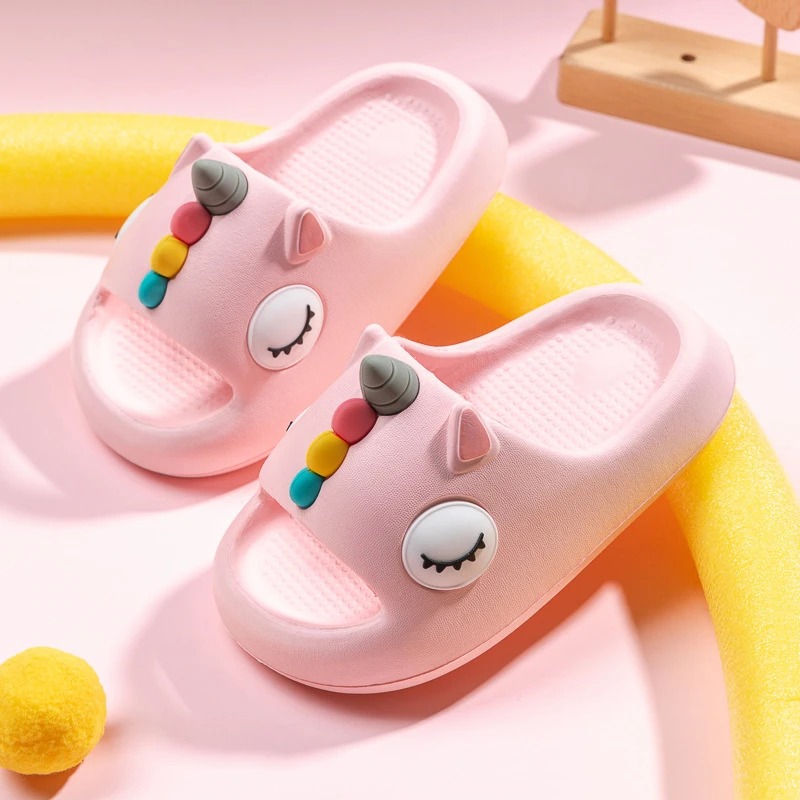 夏季新款独角兽儿童拖鞋外穿居家室内防滑 eva踩屎感男女童凉拖鞋