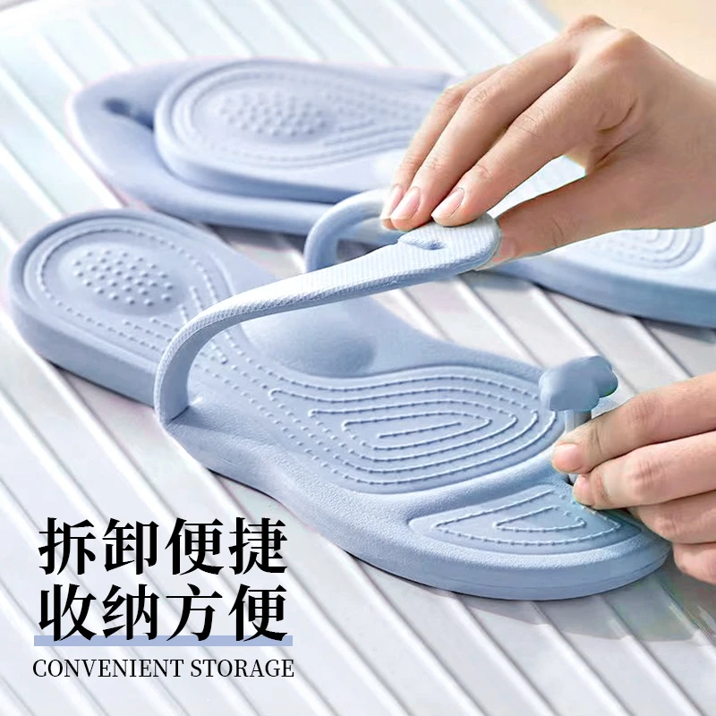 旅行拖鞋女士可折叠便携式旅游沙滩出差可折叠酒店洗澡防滑凉拖男