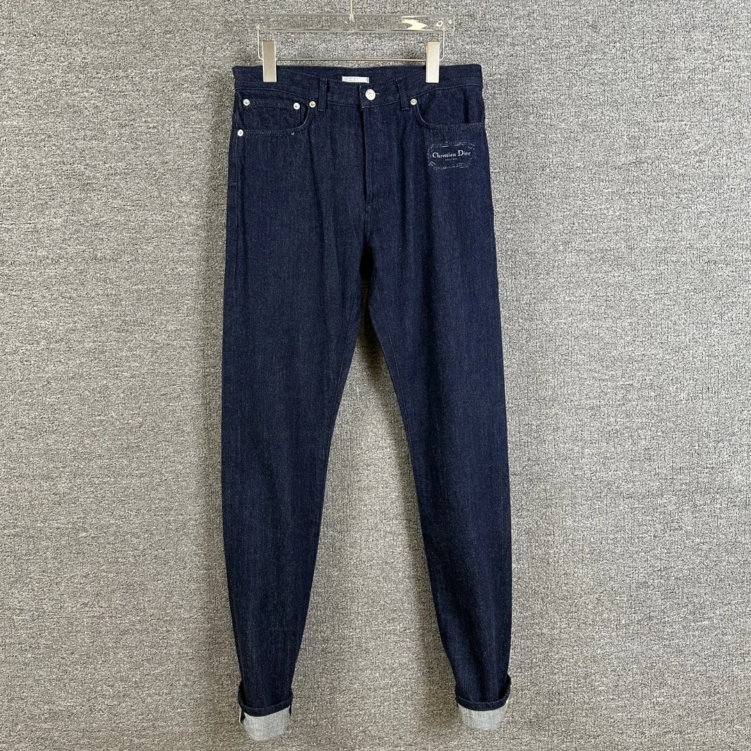 全新未使用 DIOR/迪奥 迪奥男士藏蓝色经典款牛仔裤