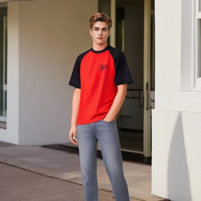 全新未使用 DIOR/迪奥 Dior迪奥 男士限定款黑红两面穿刺绣T恤405