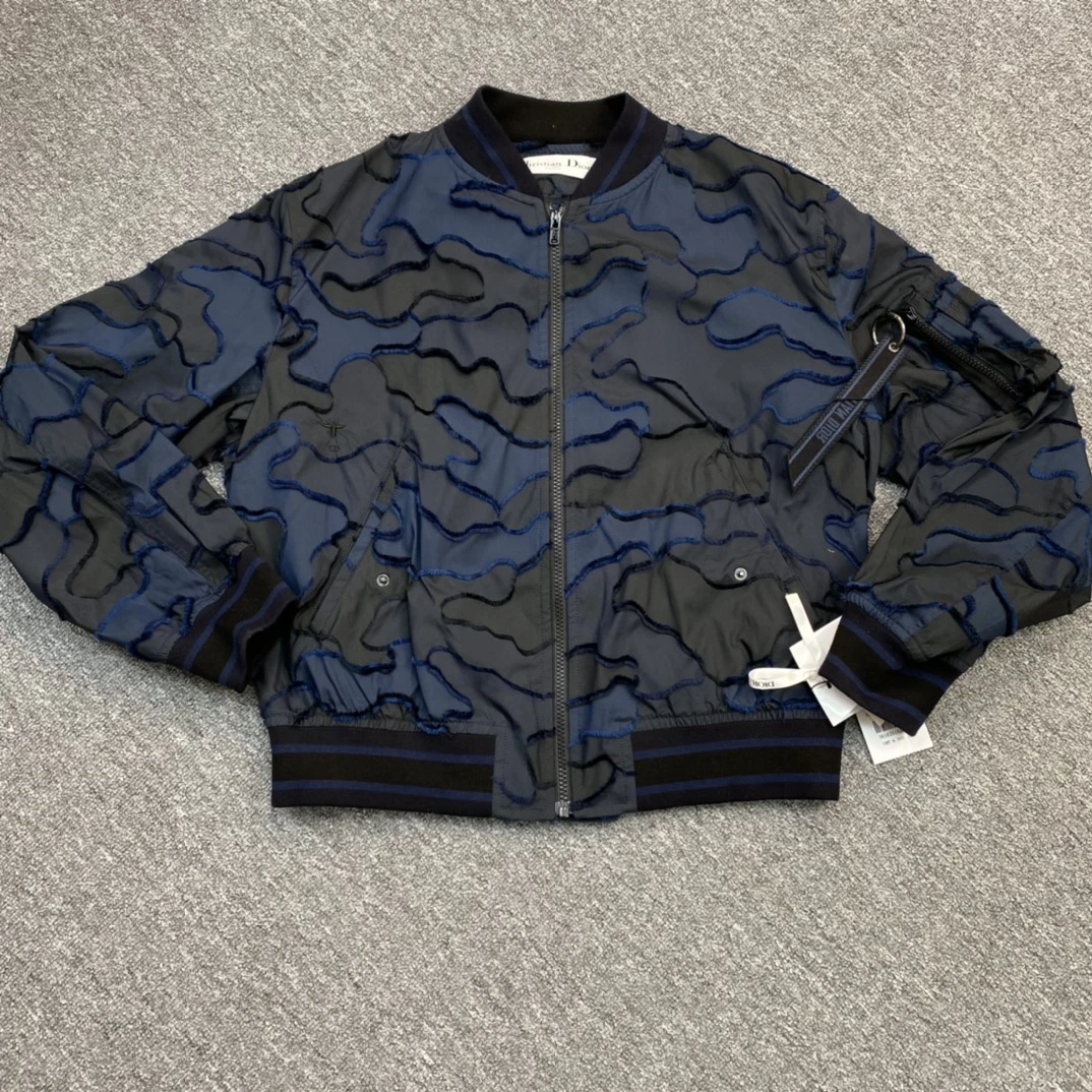 全新未使用 DIOR/迪奥 Dior迪奥 女士深蓝色拉链棒球领夹克衫外套