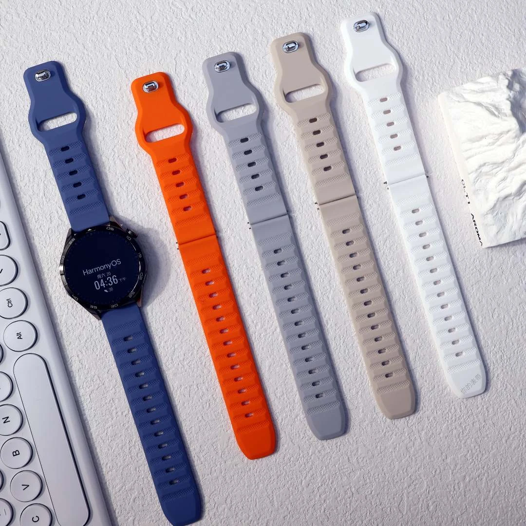 适用华为GT6/ProGT4手表带2/3pro运动T扣点纹硅胶荣耀Watch5防汗